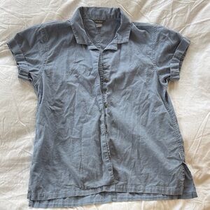 Eddie Bauer Blue Button-Up Women's Top